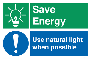 Save Energy - Use natural light when possible